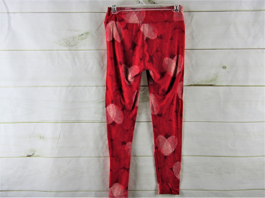 LuLaRoe TC Black Background Red & White Floral Leggings Size undefined - $7  - From Kirsten