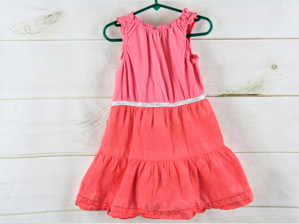 Garnet Hill Kids Pink Tiered Dress with Gold Waistband Size 4 Garnet Hill Kids Pink Tiered Dress with Gold Waistband Size 4
