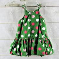 Little Bitty Green and Pink Polka Dot Dress Size 3T