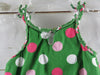 Little Bitty Green and Pink Polka Dot Dress Size 3T