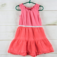 Garnet Hill Kids Pink Tiered Dress with Gold Waistband Size 4