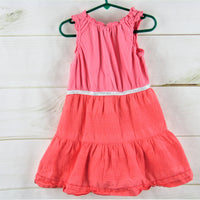 Garnet Hill Kids Pink Tiered Dress with Gold Waistband Size 4