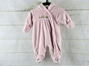 Disney Classic Pooh Hooded Pink Plush Snow Suit Size 6 months