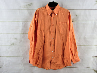 Nautica Orange Vintage Oxford Collared Button Down Shirt Size 16 1/2 34/35