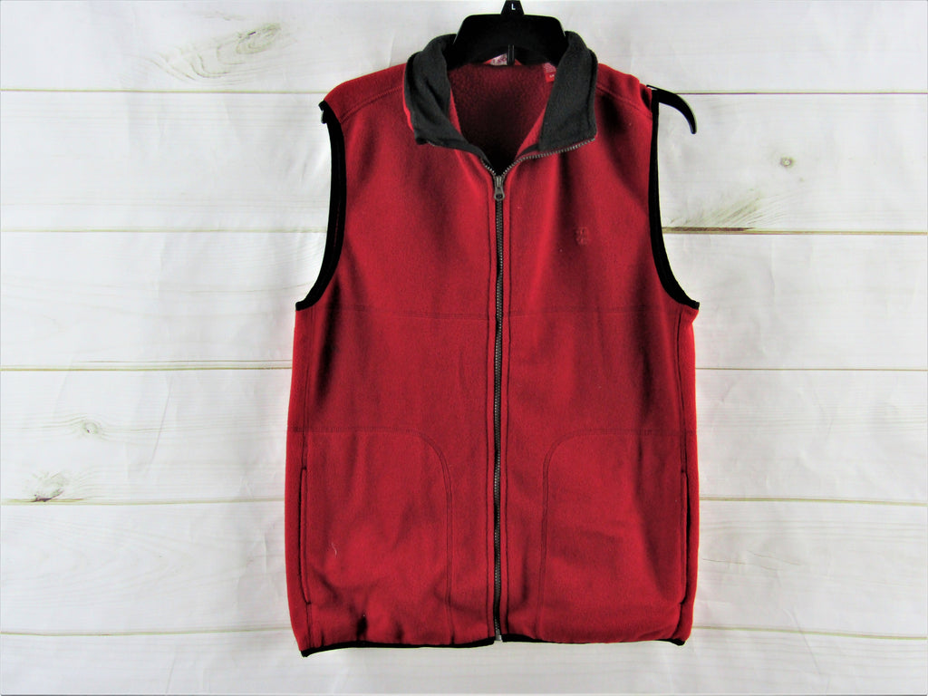 IZOD Red Fleece Zip Up Vest Size Small
