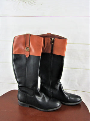 Tommy Hilfiger Shano Black and Brown Boots Size 1/2 | Twinkle Twinkle Little Shop